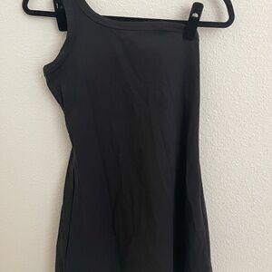 Athletic Black One-Shoulder Dress